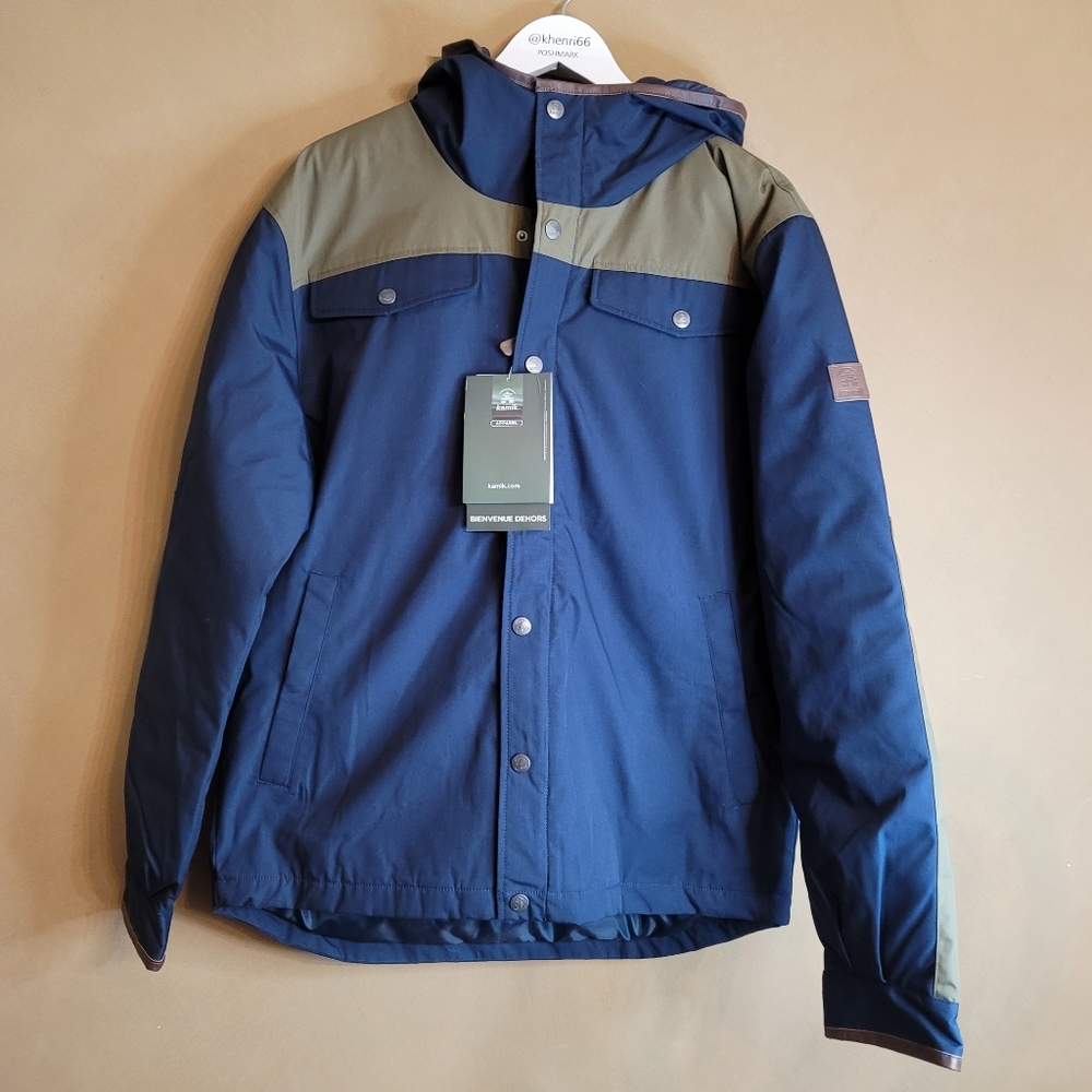 Kamik Braxton Jacket Navy & Olive in L